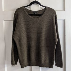 J Crew dark olive green domain sleeve knit sweater